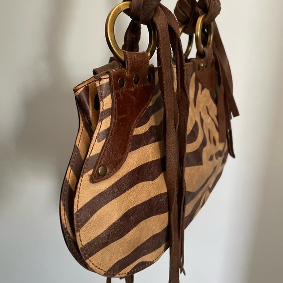 Leather Animal Print Italian Bag - Picture 5 of 6
